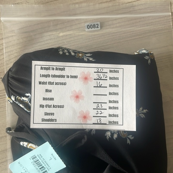 NWT Ann Taylor Loft Black Long Sleeve Dress with Pattern - Picture 5 of 6